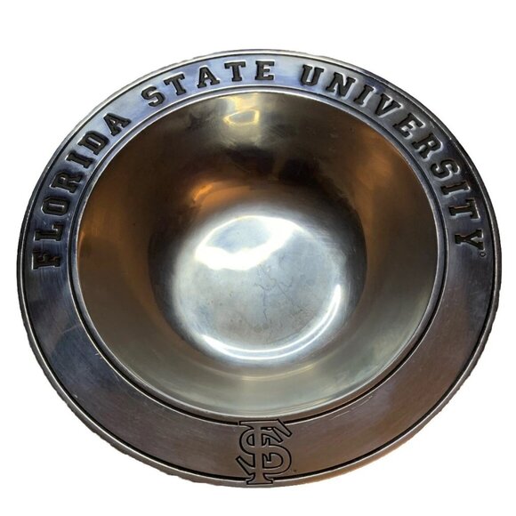 WILTON ARMETALE Florida State Seminoles FSU 12.5" Large Centerpiece Serving Bowl - Picture 5 of 6